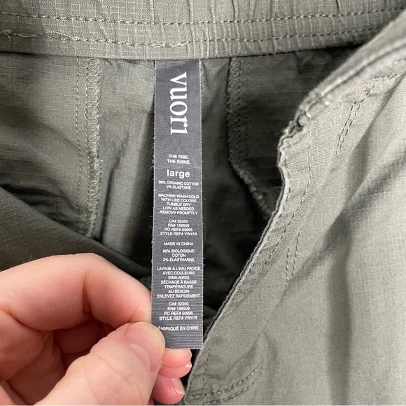 Vuori Ripstop Wideleg Pant Women’s High Rise Crop Length In Olive Green Size L - Picture 4 of 6